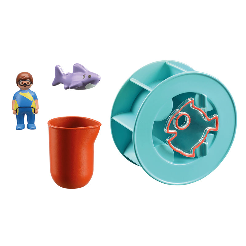 Playmobil 1.2.3 AQUA Water Wheel with Baby Shark at Baby City