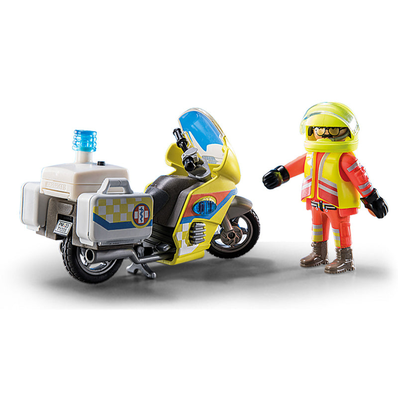 Playmobil Emergency Motorcycle with Flashing Lights at Baby City