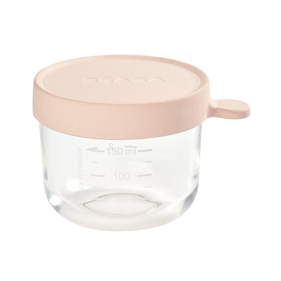 Béaba Glass Storage Jars Pink/Navy 4Pk l Baby City UK Retailer