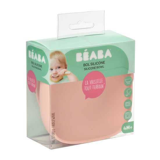 Béaba Silicone Suction Bowl Pink l Baby City UK Retailer