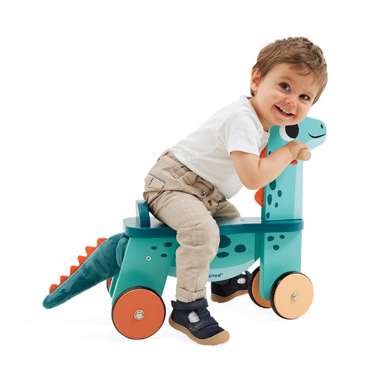 Janod Dino - Ride On Dino Portosaurus l Baby City UK Retailer