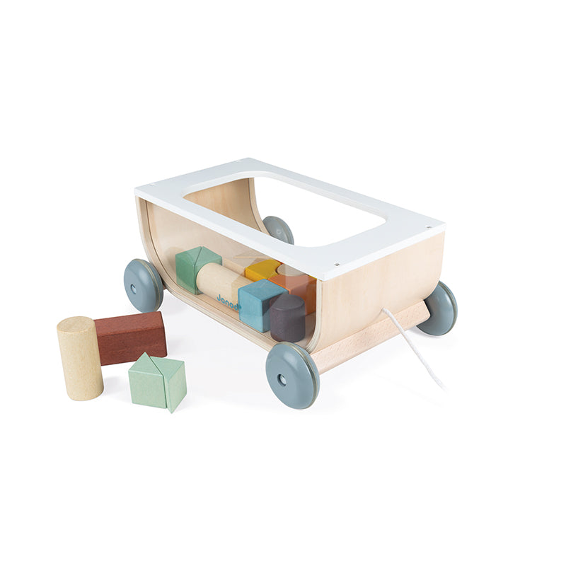 Janod Sweet Cocoon Cart With Blocks l Baby City UK Retailer