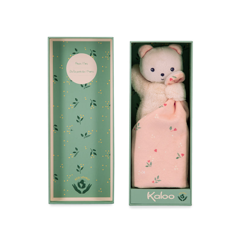 Kaloo Carre Douceur Doudou Bear Leaves Of Love 17cm l Baby City UK Retailer
