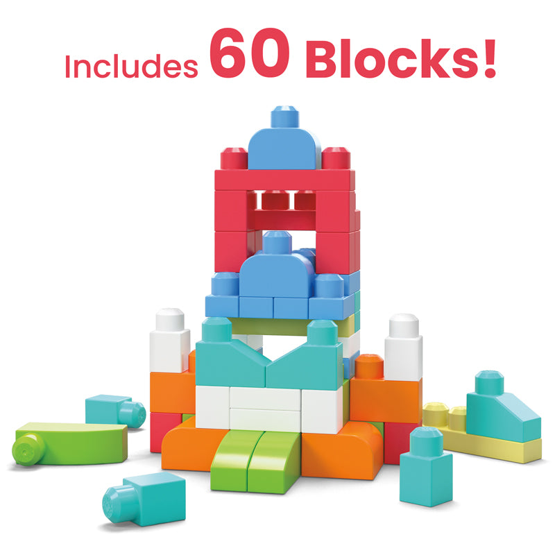 Mega Bloks Big Building Bag 60pcs Pink Bag l Baby City UK Stockist
