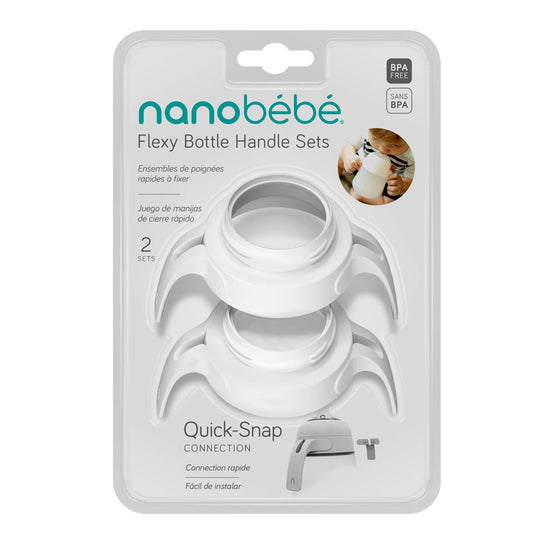 Nanobébé Bottle Handles White 2Pk l Baby City UK Retailer