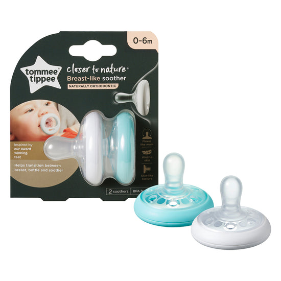 Tommee Tippee Closer to Nature Breast Like Soothers 0-6m 2Pk at Baby City