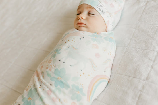 Copper Pearl Knitted Swaddle Blanket Whimsy l Baby City UK Retailer