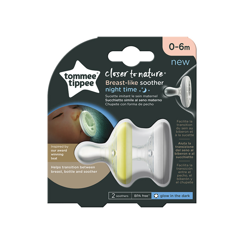 Tommee Tippee Breast Like Night Soothers 0-6m 2Pk at Vendor Baby City