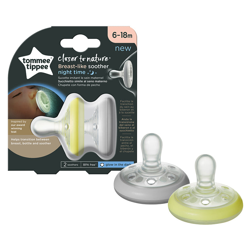 Tommee Tippee Breast Like Night Soothers 0-6m 2Pk at The Baby City Store