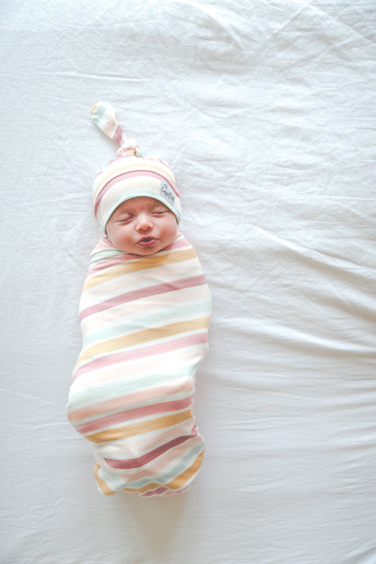 Copper Pearl Knitted Swaddle Blanket Enchanted l Baby City UK Stockist