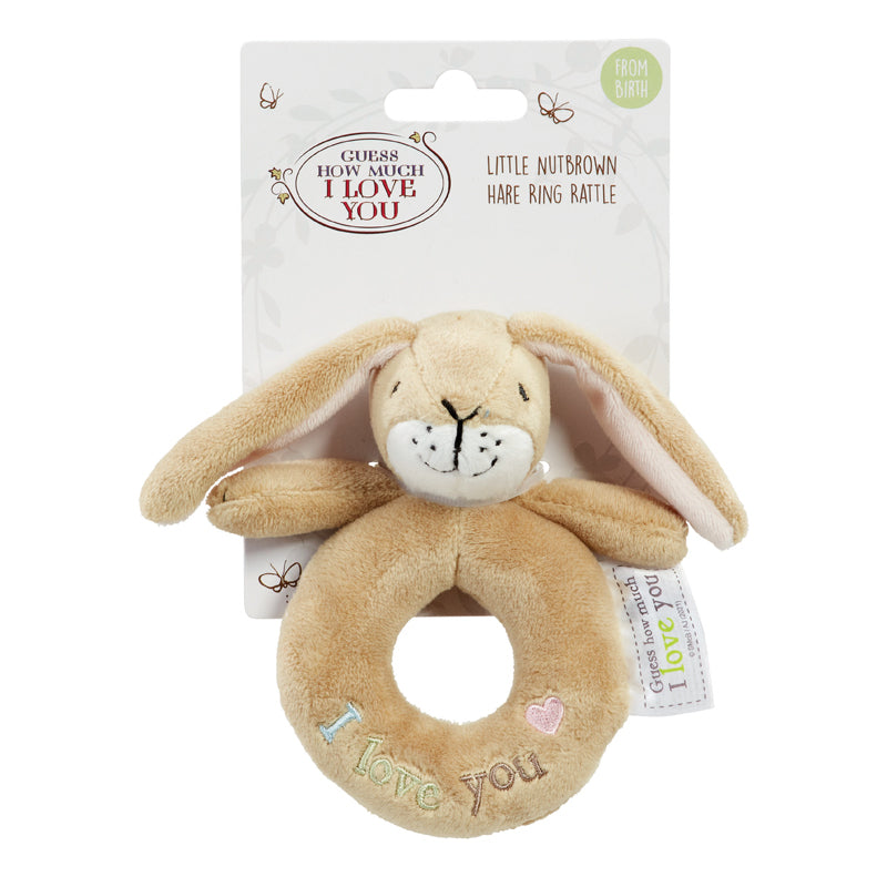 Guess How Much I Love You Hare Plush Ring Rattle l Baby City UK Stockist