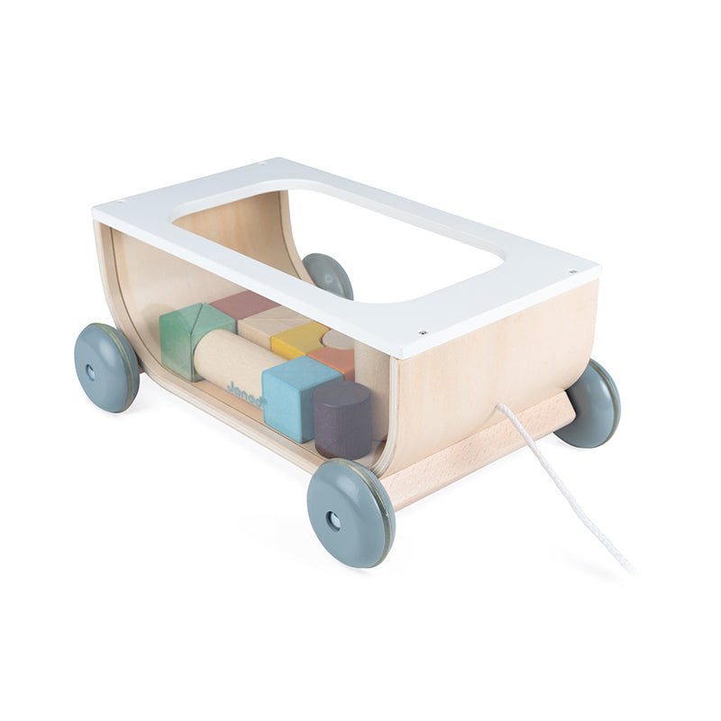 Janod Sweet Cocoon Cart With Blocks l Baby City UK Stockist