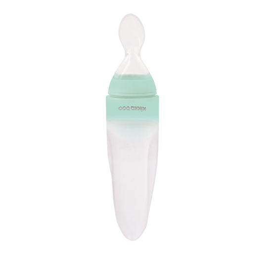 Kikka Boo Silicone Squeeze Bottle With Spoon Rocket Mint 90ml l To Buy at Baby City