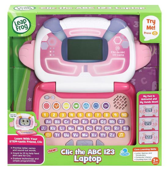 Leap Frog Clic the ABC 123 Laptop pink l Baby City UK Stockist