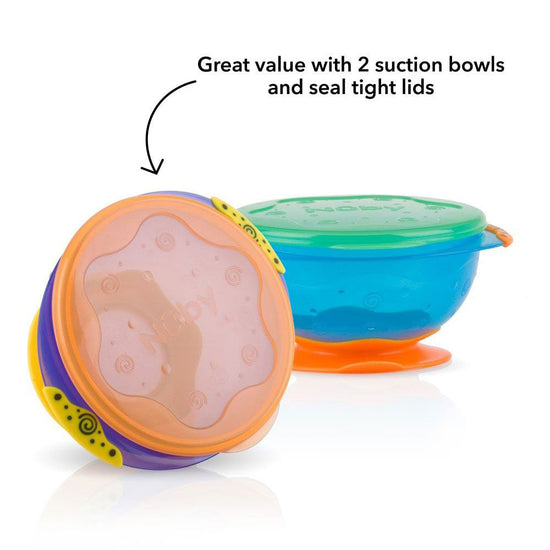 Nuby Stackable Suction Bowls 2Pk l Baby City UK Stockist