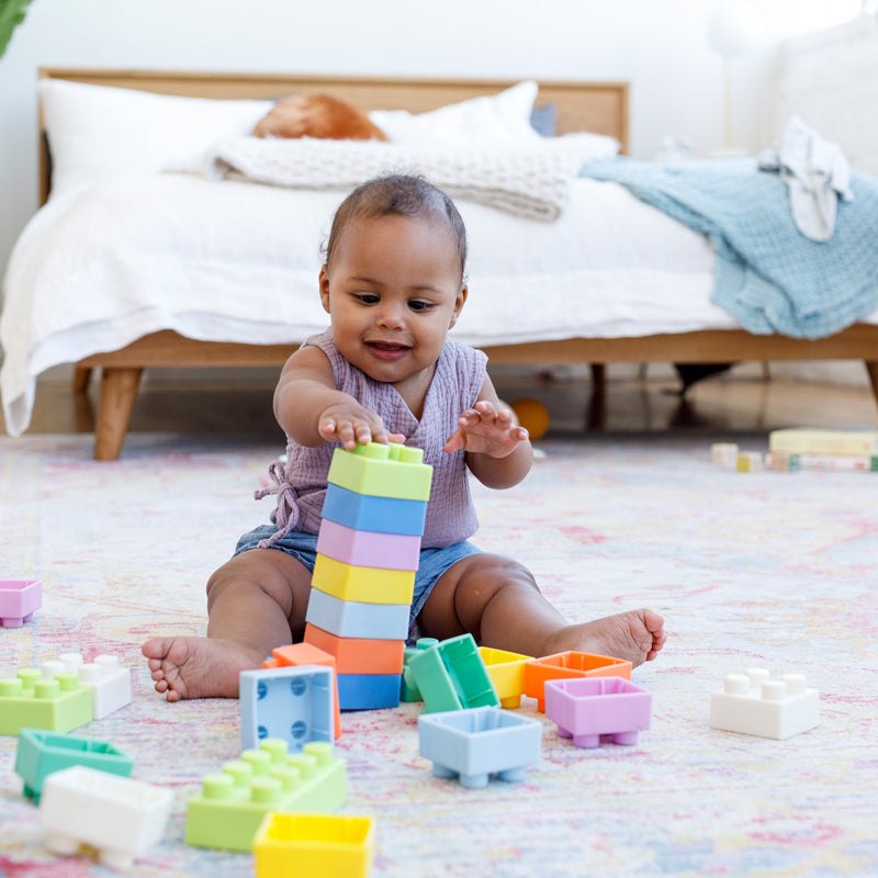Infantino Super Soft 1st Building Blocks l Construction Play Baby City