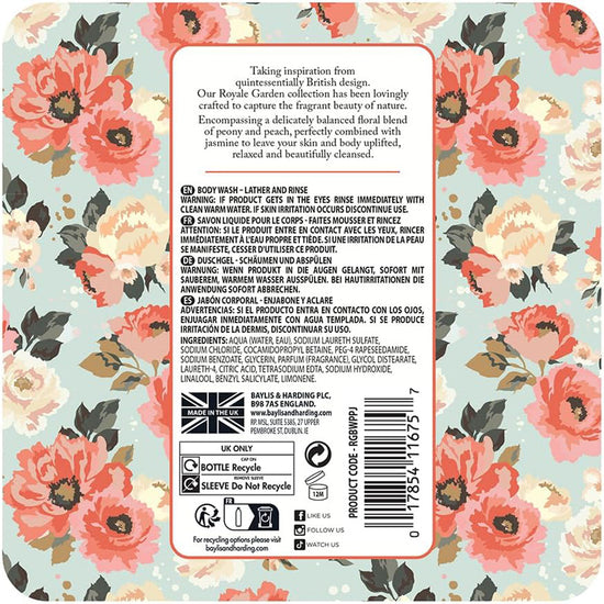 Load image into Gallery viewer, Baylis &amp;amp; Harding Royale Garden Peach Peony &amp;amp; Jasmine Body Wash 500ml l For Sale at Baby City
