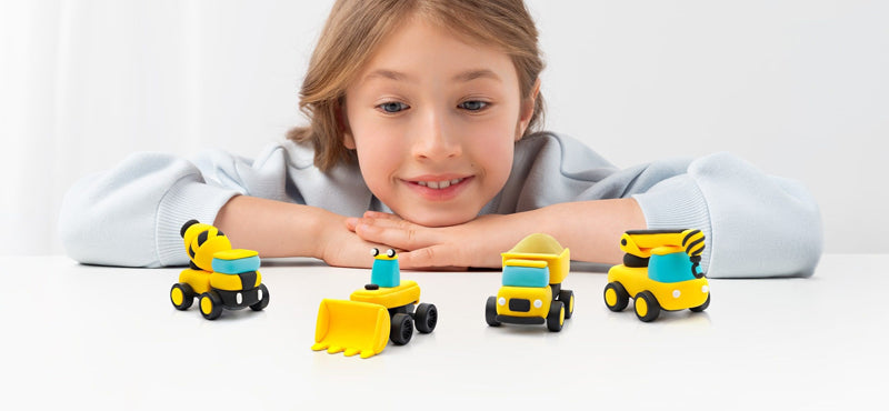 Baby City's Hey Clay Construction Vehicles Large 12 Can Set