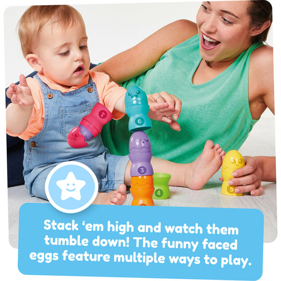 Tomy Hide & Squeak Egg Stackers at Baby City's Shop