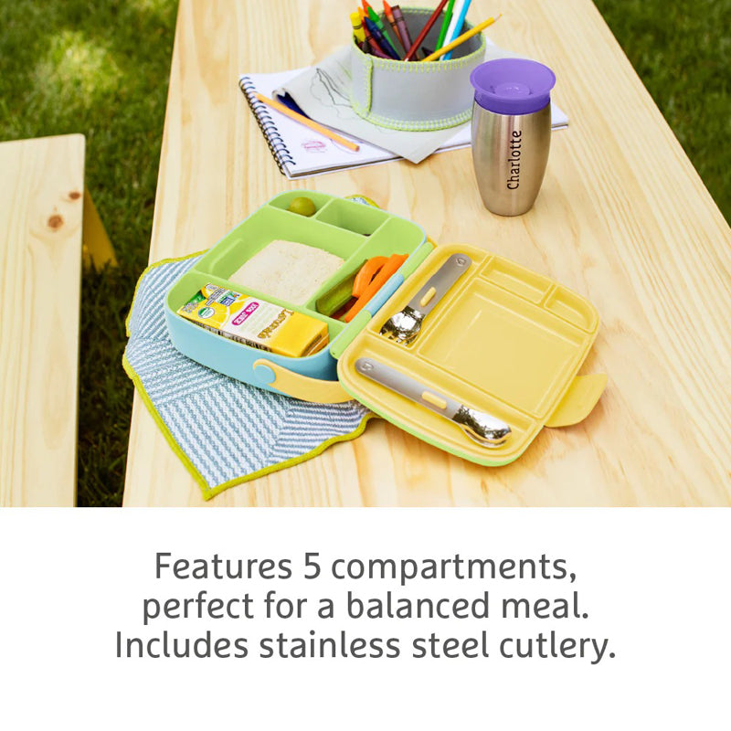 Munchkin Lunch Bento Box With Utensils Green l Available at Baby City