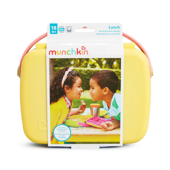 Baby City Stockist of Munchkin Lunch Bento Box With Utensils Pink