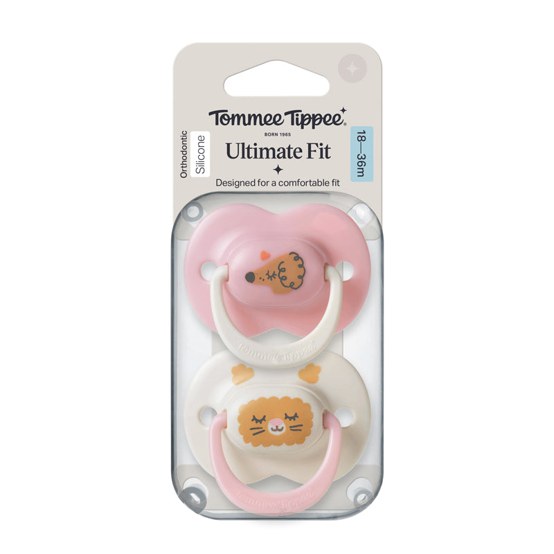 Tommee Tippee Ultimate Fit Soother Girl 18-36m 2Pk l Available at Baby City