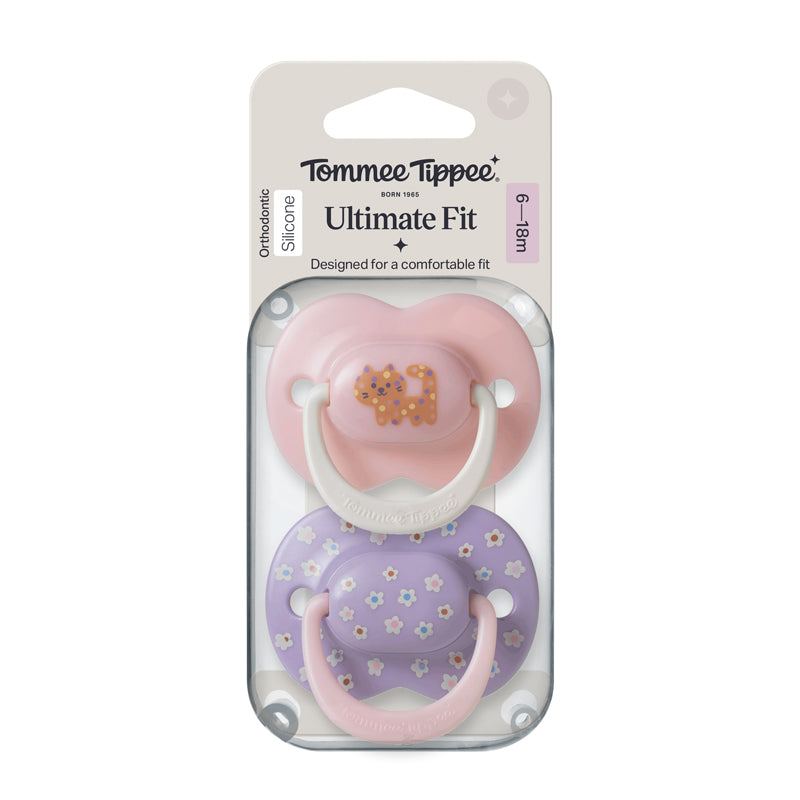 Tommee Tippee Ultimate Fit Soother Girl 6-18m 2Pk l Available at Baby City