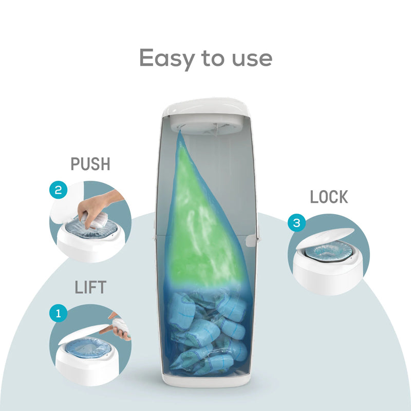 Angelcare Classic XL Nappy Bin Starter With 4 Pk Refills l For Sale at Baby City