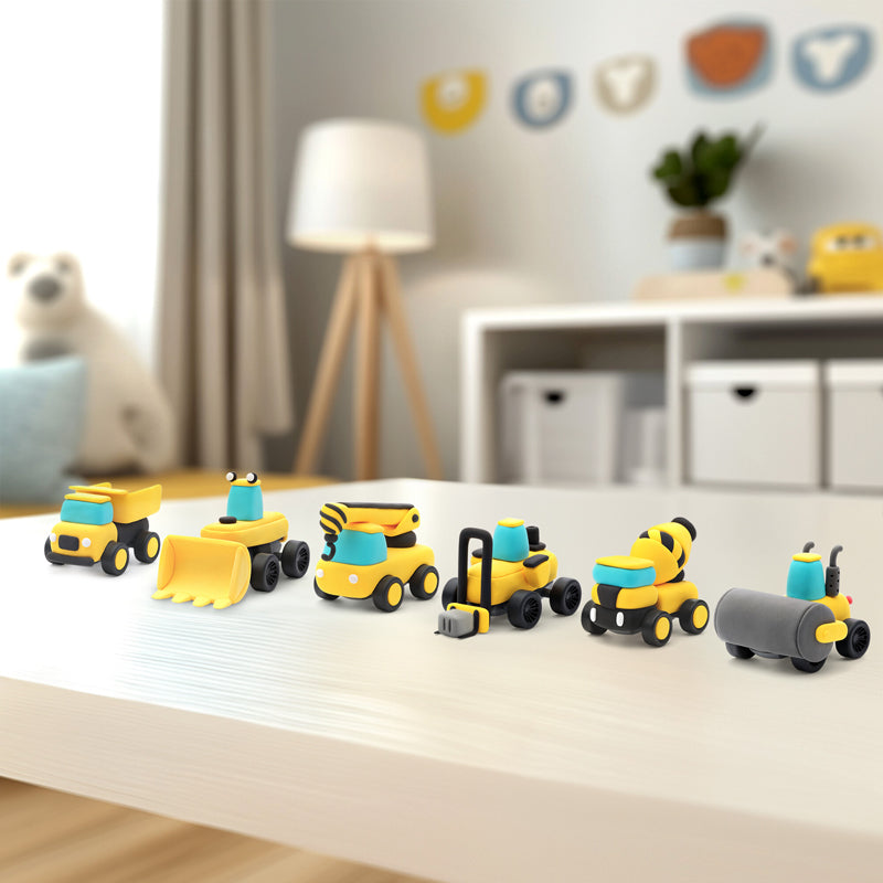 Hey Clay Construction Vehicles Large 12 Can Set at Vendor Baby City