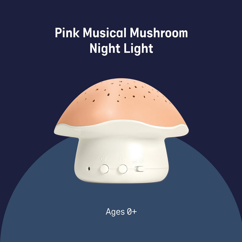 Pabobo by Angelcare Mushroom Musical Stars Projector  - Pink l For Sale at Baby City