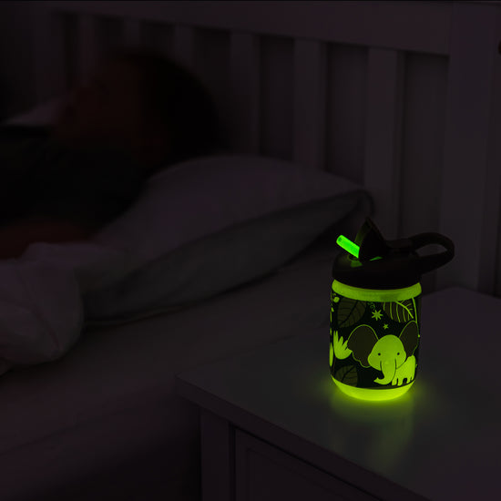 Vital Baby Hydrate Sippy Straw Glow in the Dark Woodland Glow 350ml l For Sale at Baby City