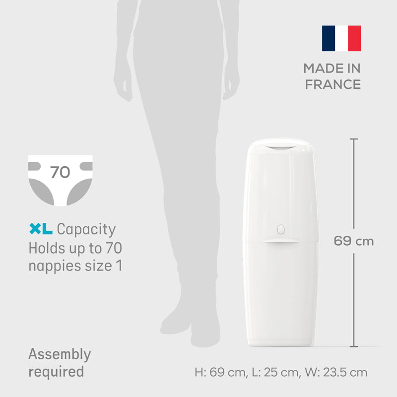 Angelcare Classic XL Nappy Bin Starter With 4 Pk Refills l To Buy at Baby City