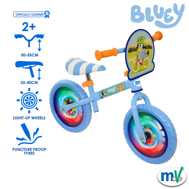Balance Bike with Light Up Wheels 12" Bluey l To Buy at Baby City