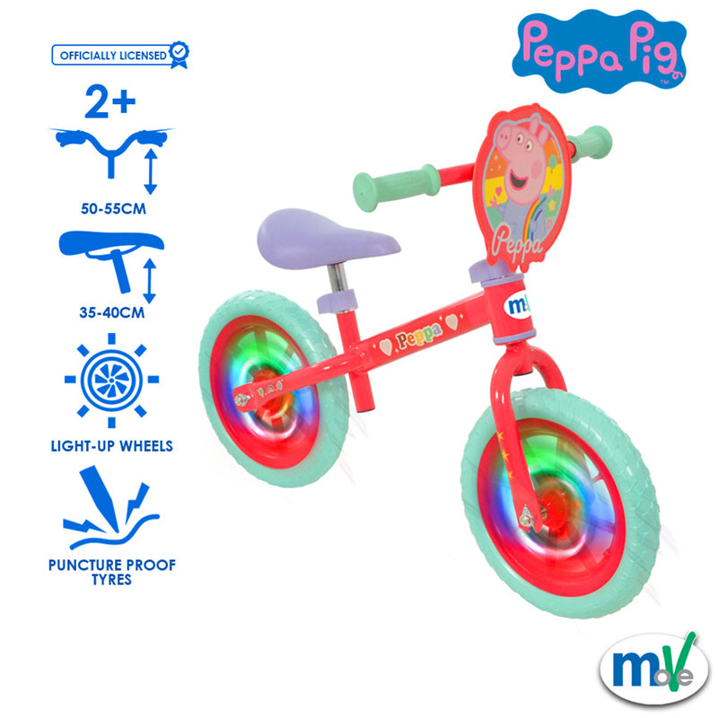 Balance Bike with Light Up Wheels 12" Peppa Pig l To Buy at Baby City