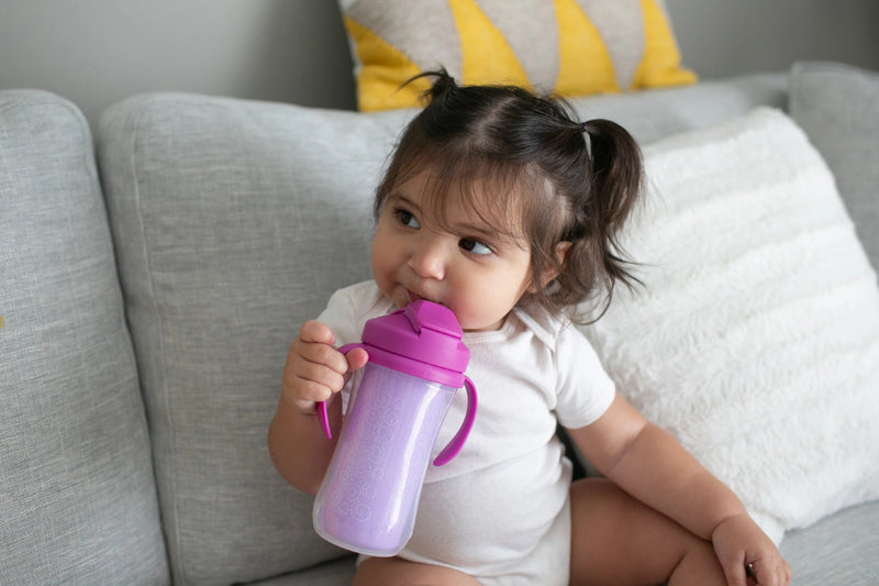 Dr Brown's Insulated Straw Cup with Handles 12m+ Pink Strawberries 300ml l To Buy at Baby City