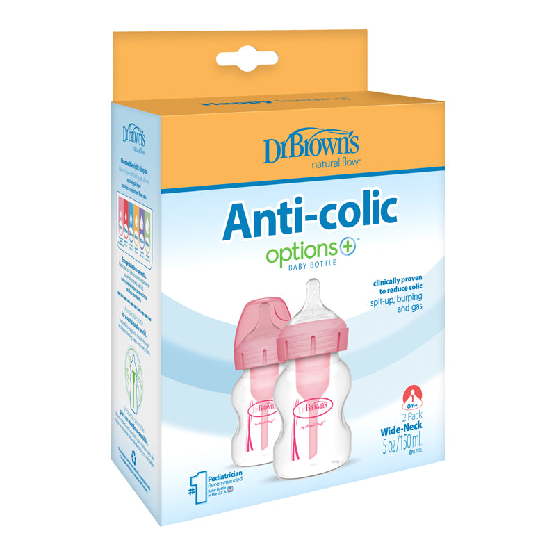 Dr Brown's Options+ Bottle Pink 150ml 2Pk l Baby City UK Stockist