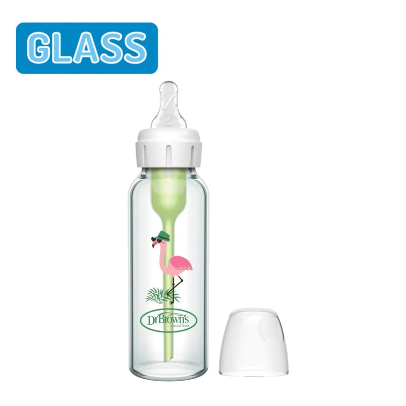 Dr Brown's Options+ Narrow Glass Flamingo 250ml l To Buy at Baby City