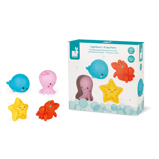 Janod Sea Creatures Squirters 4Pk l Baby City UK Stockist