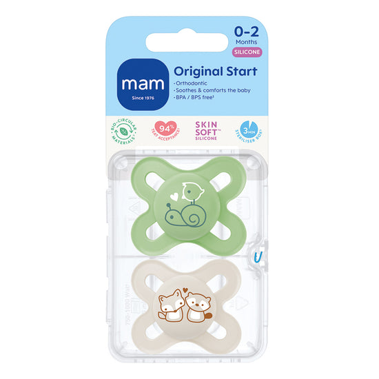 MAM Start Soother Unisex Design 0-2m 2Pk l To Buy at Baby City