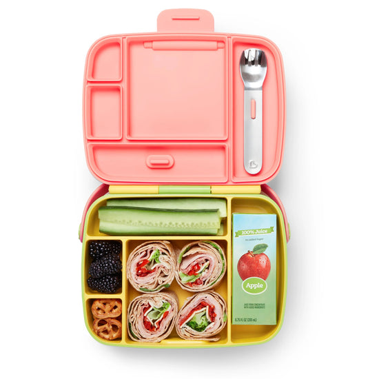 Munchkin Lunch Bento Box With Utensils Pink l Available at Baby City