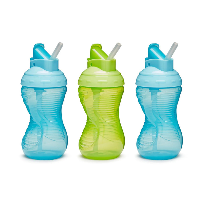 Munchkin Mighty Grip Straw Cup Blue & Green 10Oz 3pk l To Buy at Baby City