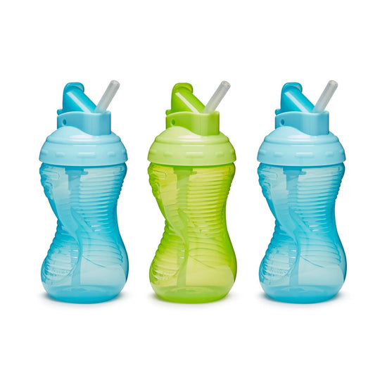Munchkin Mighty Grip Straw Cup Blue & Green 10Oz 3pk l To Buy at Baby City