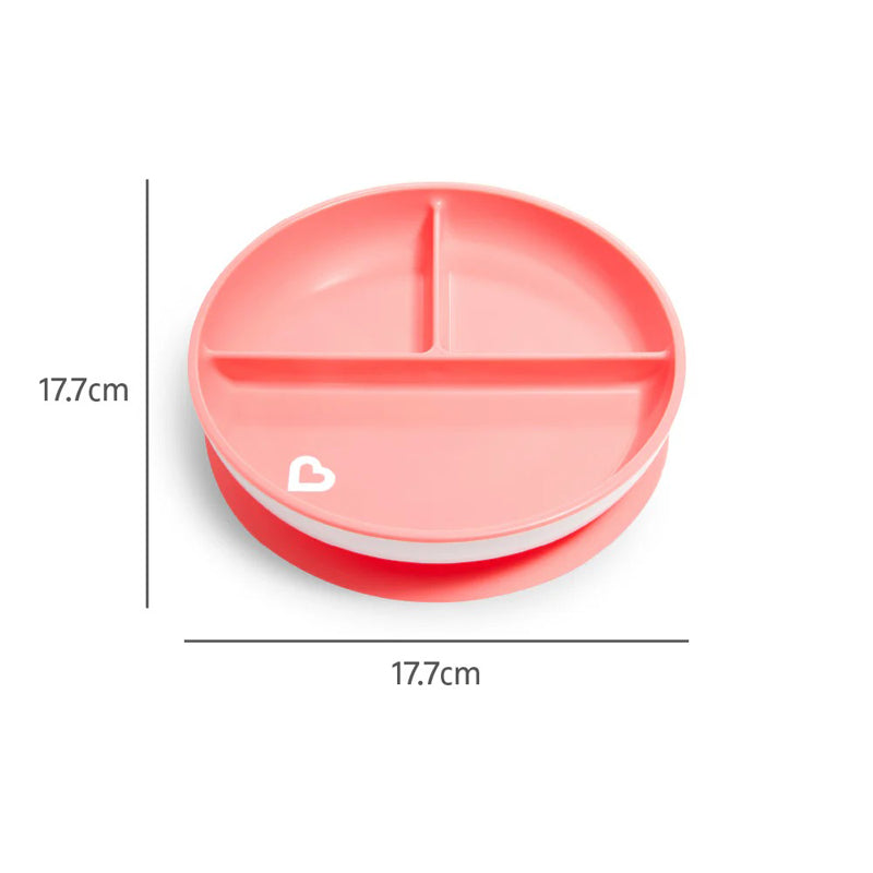 Munchkin Suction Plate Pink 2Pk l To Buy at Baby City