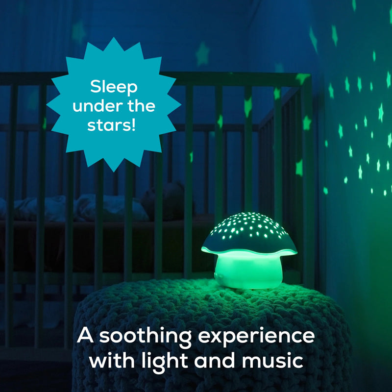 Pabobo by Angelcare Mushroom Musical Stars Projector  - Blue l To Buy at Baby City