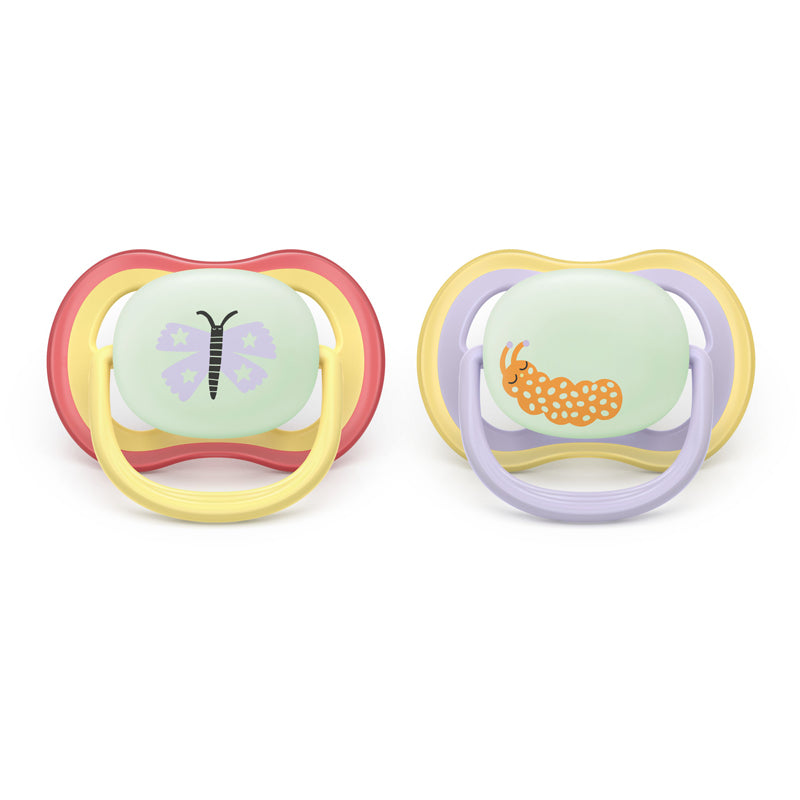Philips Avent Pacifier Ultra Air Nighttime Girl 0-6 months 2Pk l To Buy at Baby City