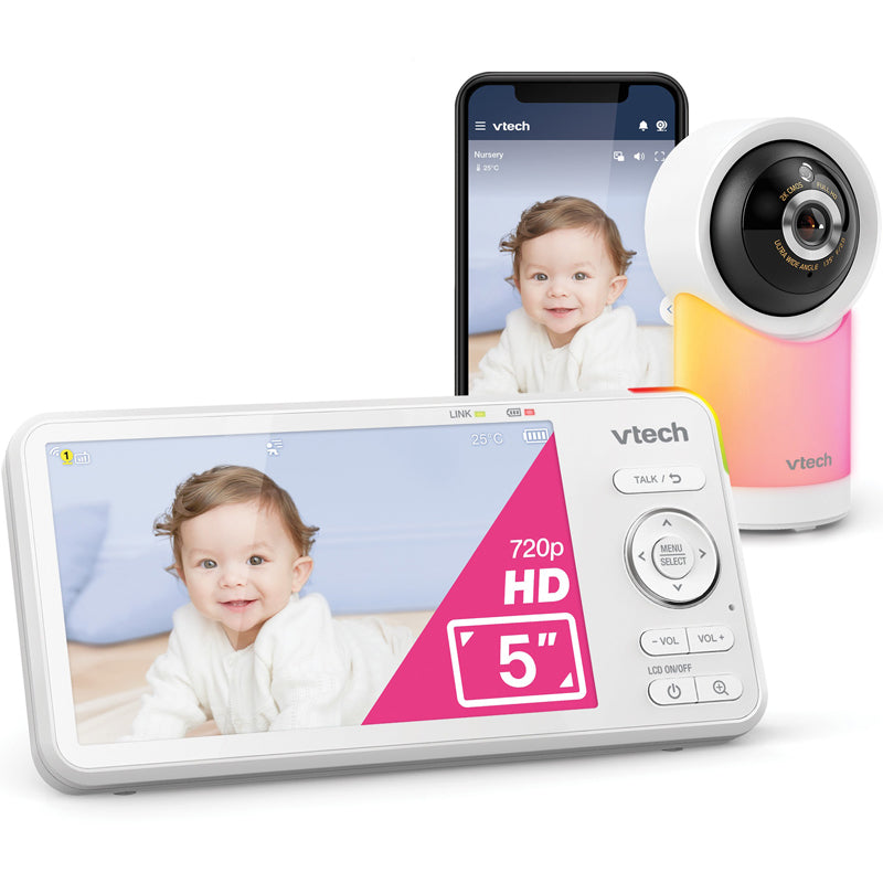 VTech 5" Smart Wi-Fi 1080p Pan & Tilt Video Monitor l To Buy at Baby City