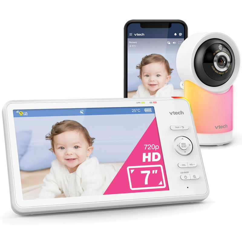 VTech 7" Smart Wi-Fi 1080p Pan & Tilt Video Monitor l To Buy at Baby City