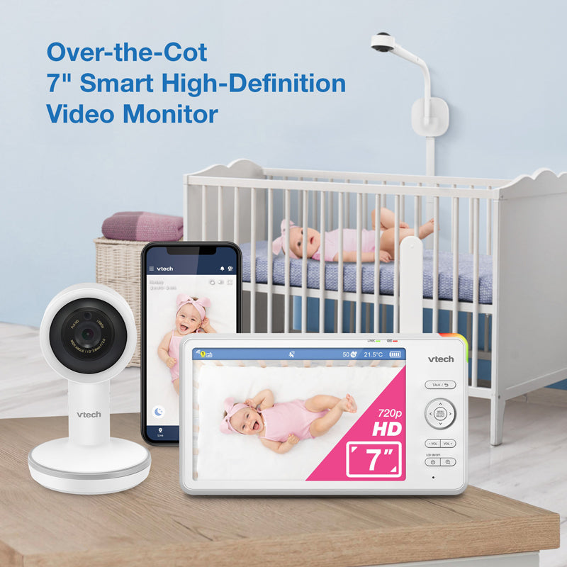 VTech 7" Over-the-Cot Smart High Definition Video Monitor l To Buy at Baby City