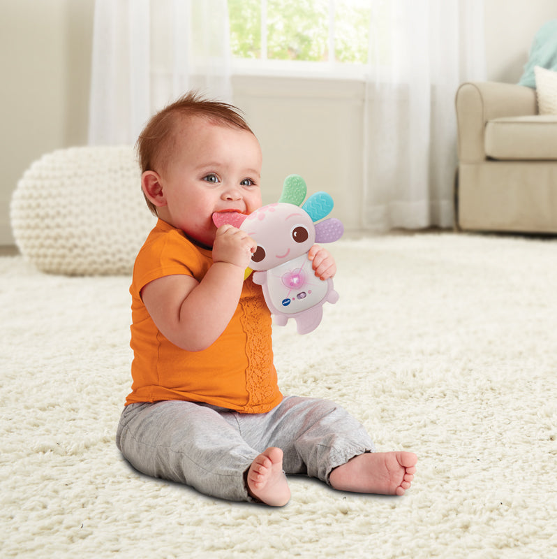 VTech Rainbow Colours Musical Axolotl Teether Pink l To Buy at Baby City