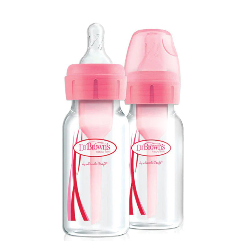 Dr Brown's Options+ Narrow Neck Bottle Pink 120ml 2Pk at Baby City